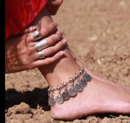 Silver anklet, boho anklet silver , silver anklet for women, coin anklet for women
