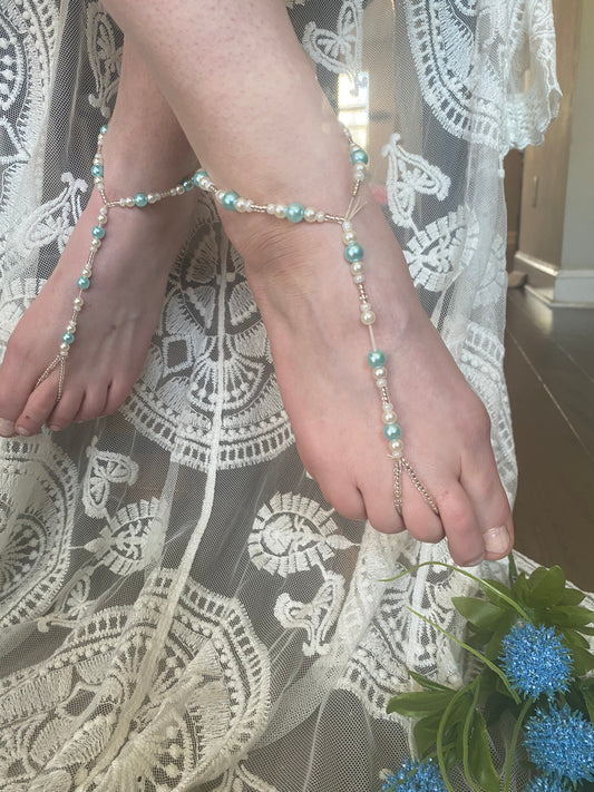 Pearl barefoot sandals,beach  wedding barefoot sandals ,bohemian sandals,foot jewelry, sexy sandals,pearl bridesmaid barefoot sandals ,
