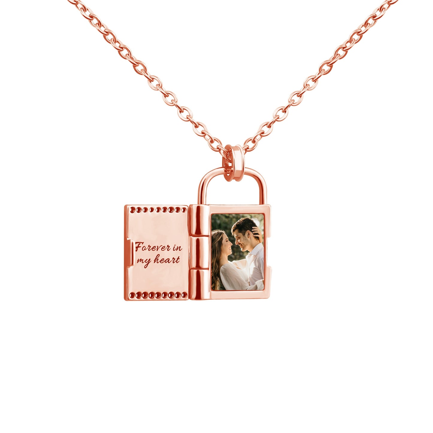 Photo Envelope Necklace with  Personalized Engraved message, Photo necklace