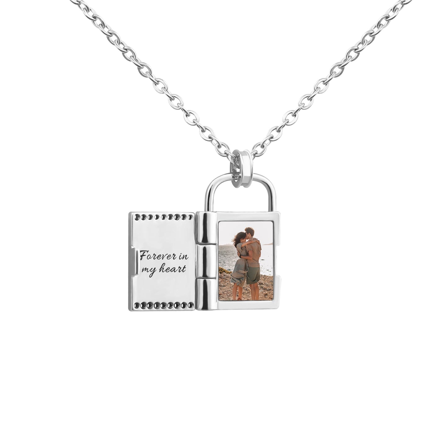 Photo Envelope Necklace with  Personalized Engraved message, Photo necklace