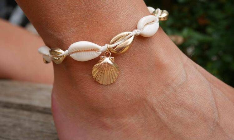 Cowrie Shell Anklet, Anklet for Women, Bohemian Jewelry, Anklet ,Ankle Bracelet, Minimalist Jewelry ,Gift for her ,Mother's day gift
