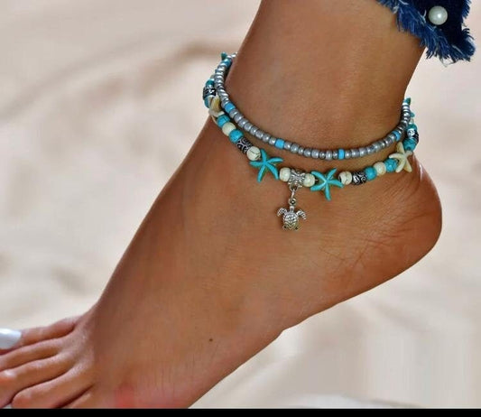 Anklet turtle charm, Ankle braclet , Anklet For Women, minimalist anklet, Beach Jewelry ,dainty anklet