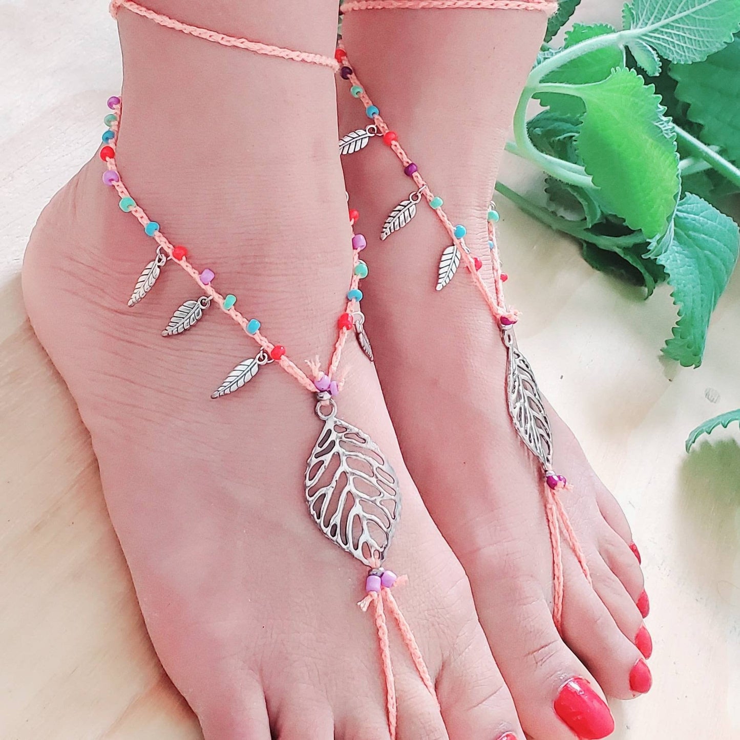 Boho barefoot sandals, hippie sandals,foot jewelry,anklet for women,barefoot sandals,lace barefoot sandals,yoga shoes, bridal sandals