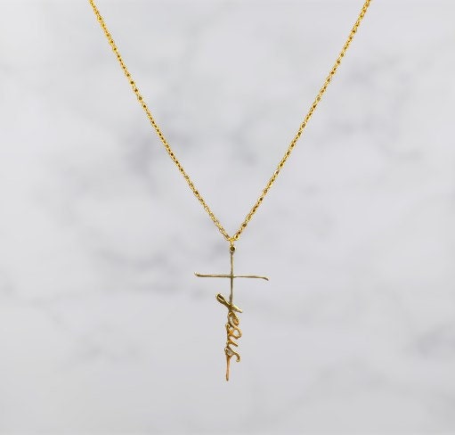 Jesus script necklace, Jesus name necklace, faith necklace, personalized necklace