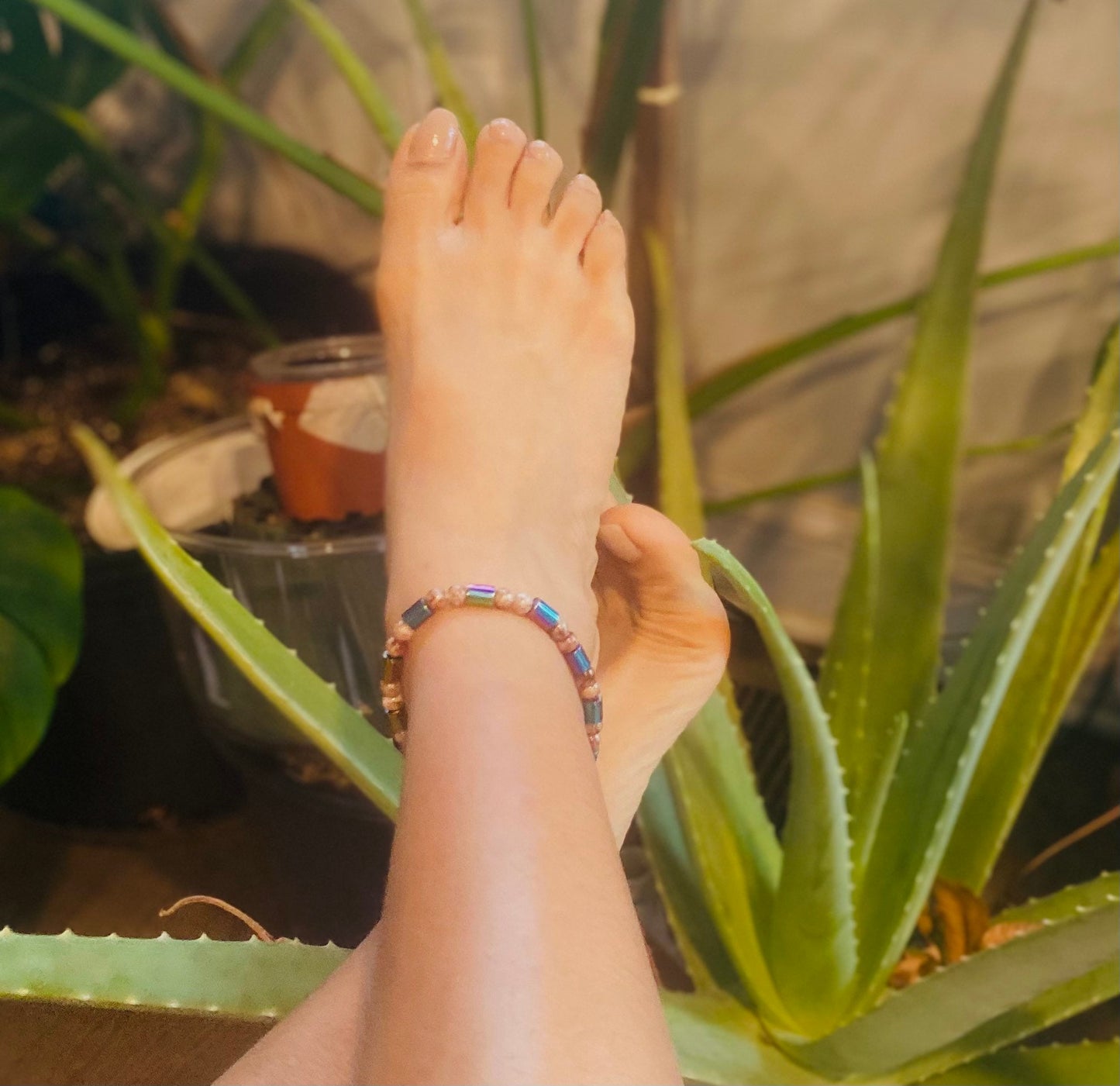 Hematite anklet, Magnetic Hematite ankle bracelet,Yoga anklet, Healing jewelry, Hematite jewelry