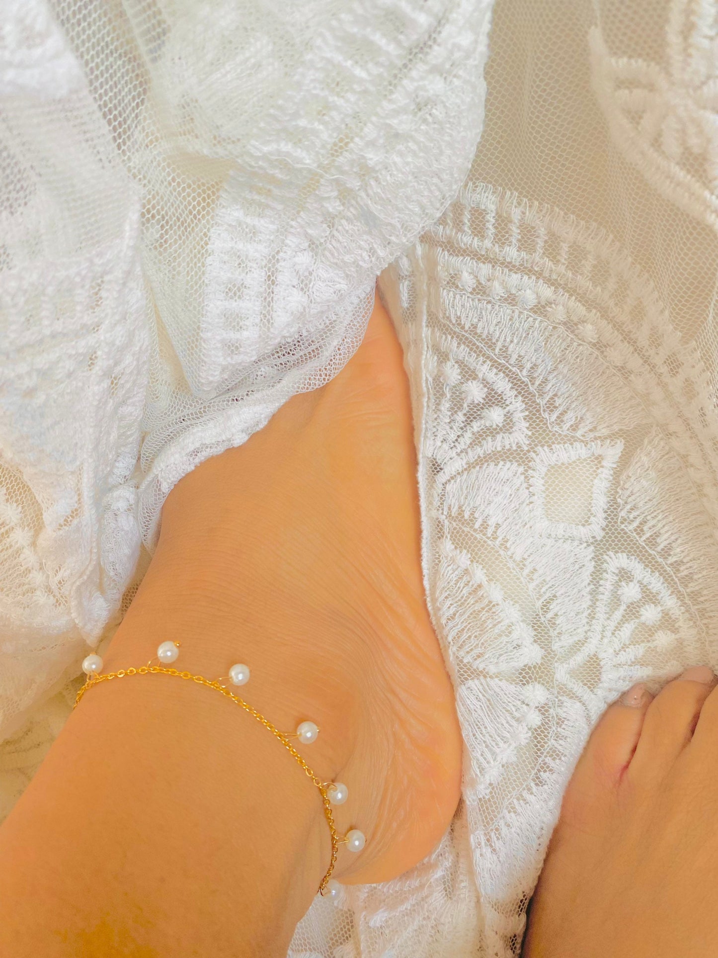 Freshwater pearl anklet , dainty pearl anklet, ankle bracelet, Valentine’s Day gift, gold anklet