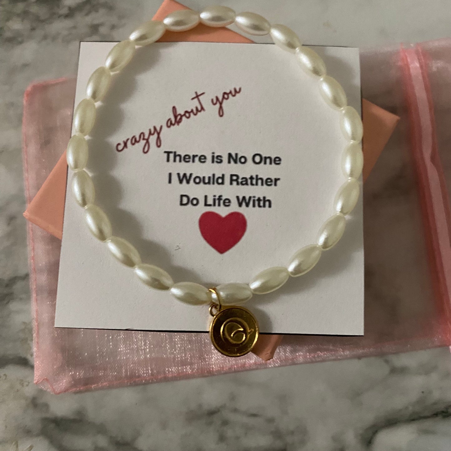 Pearl anklet for her,Valentine’s Day message card jewelry,Personalized gift for Valentine’s Day,foot jewelry for girlfriend,To my wife gift