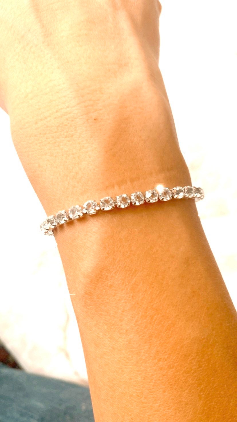 Tennis bracelet for her,Cubic Zirconia bracelet,Valentine’s day message card jewelry,Cz bracelet for wife,To my girlfriend gift,love gift