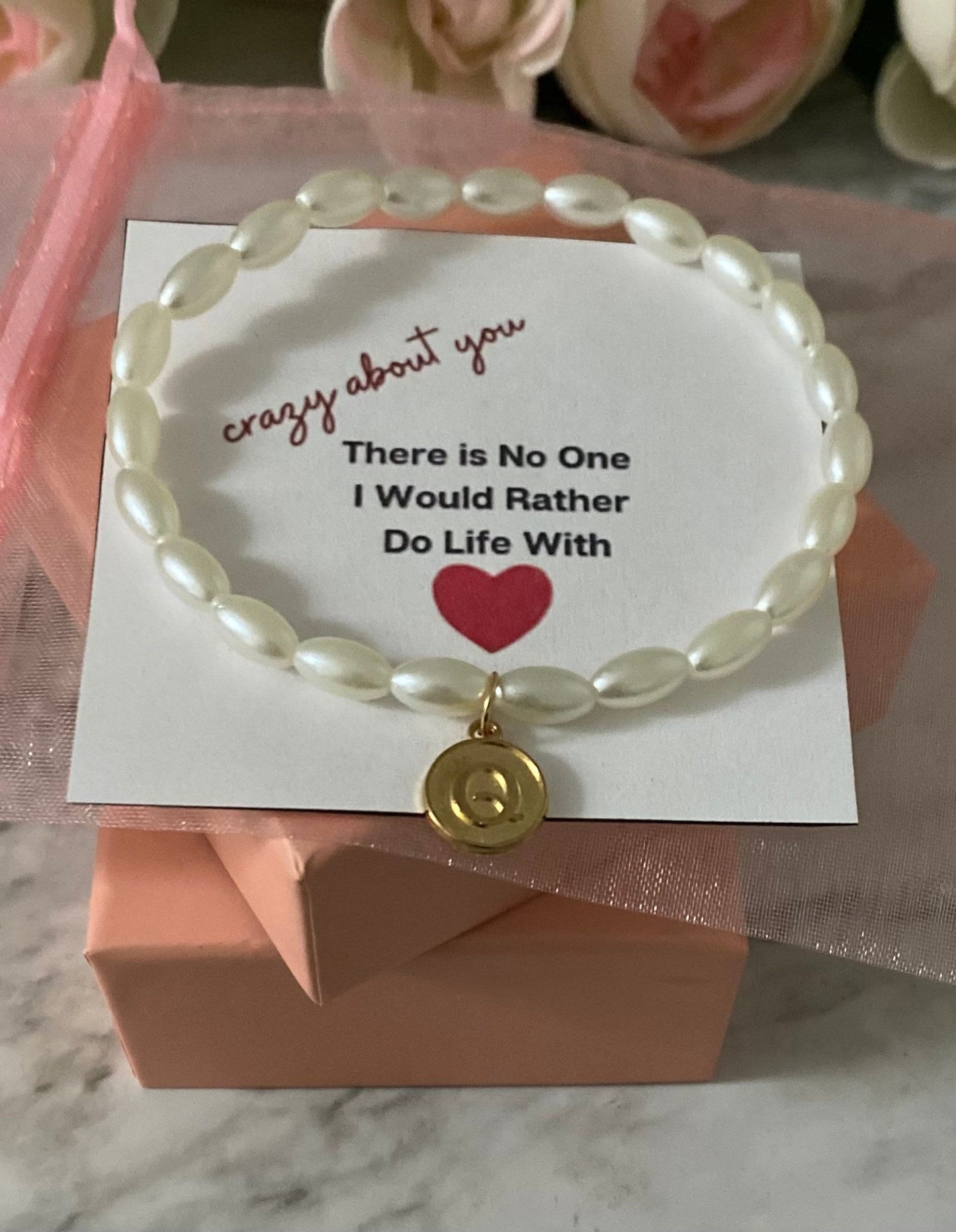 Pearl anklet for her,Valentine’s Day message card jewelry,Personalized gift for Valentine’s Day,foot jewelry for girlfriend,To my wife gift
