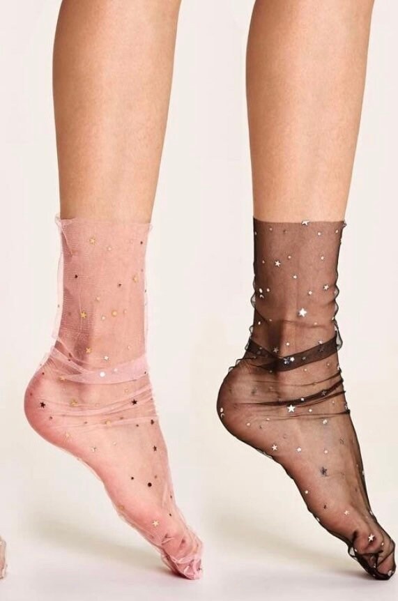 Mesh net socks, net socks , glitter socks , stylish socks for women,tulle socks