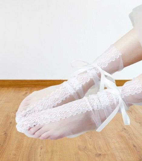 White Lace net socks,net socks for women,dress socks Tulle socks , fishnet socks