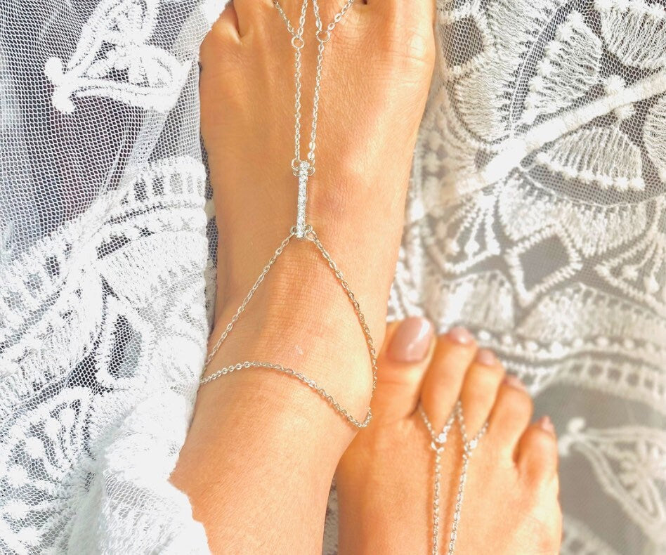 Silver barefoot sandals,beach barefoot sandals,boho barefoot sandals, bridal thongs,bridesmaids sandals