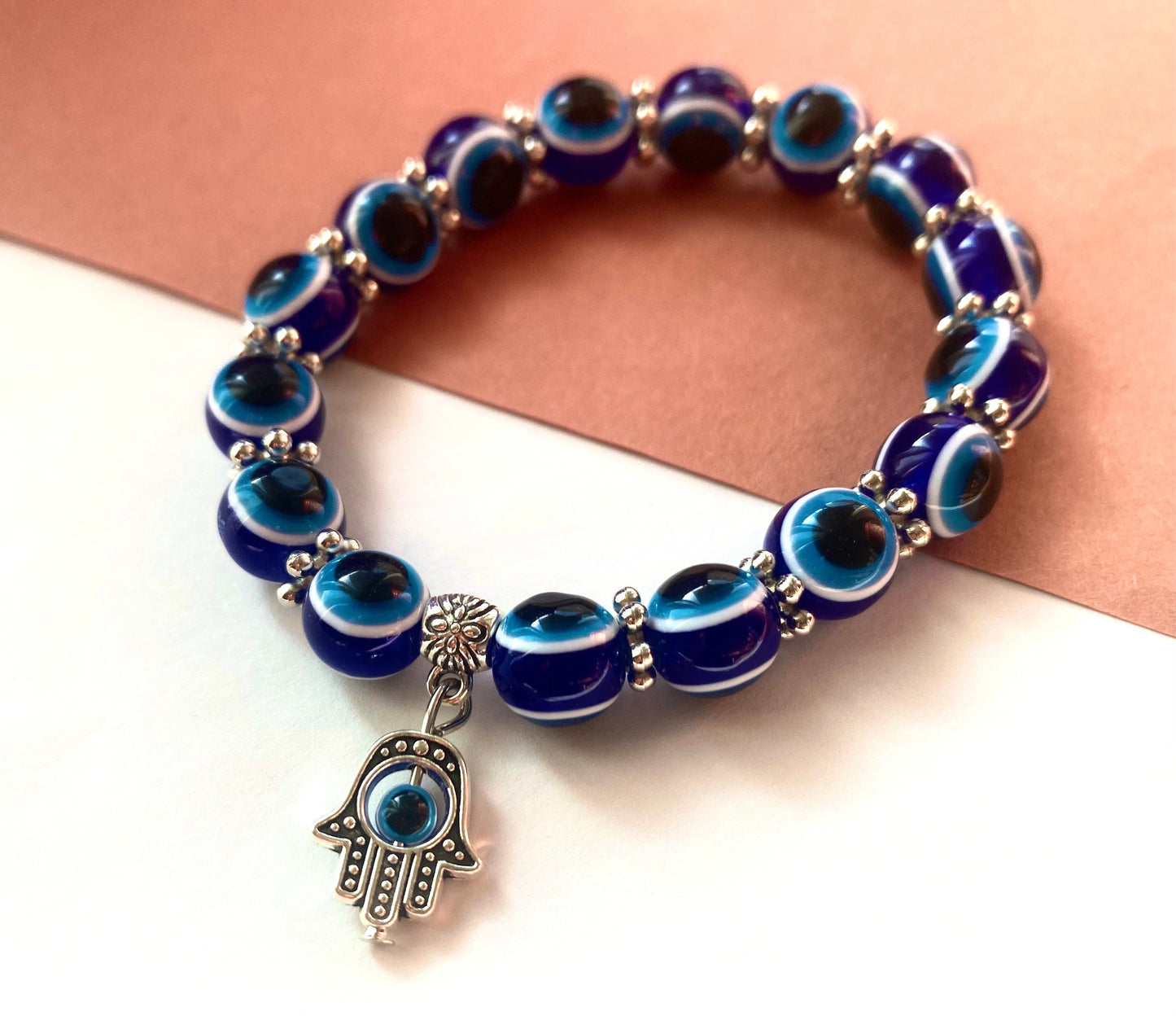 Evil eye Bracele blue beads Hamsa charm bracelet with evil eye crystal bracelet protection bracelet for women