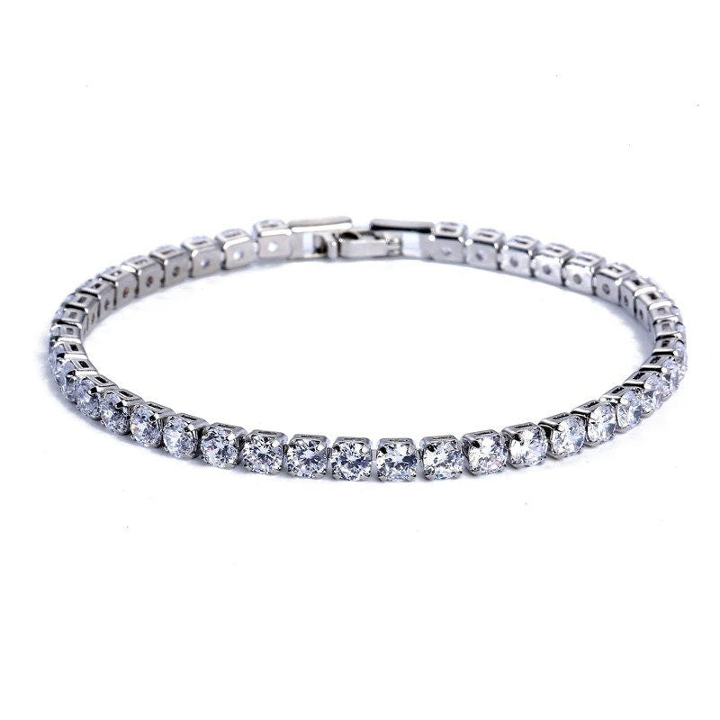 Tennis Bracelet CZ~Bridal eternity Bracelet~Dainty Tennis Bracelet~Last minute gift for women~Every day bracelet~Sterling silver bracelet