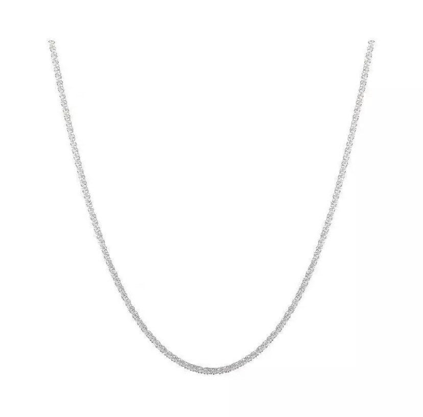 Sparkling necklace 925 sterling silver choker chain dainty chain best gift for girl birthday gift for mom jewelry gift