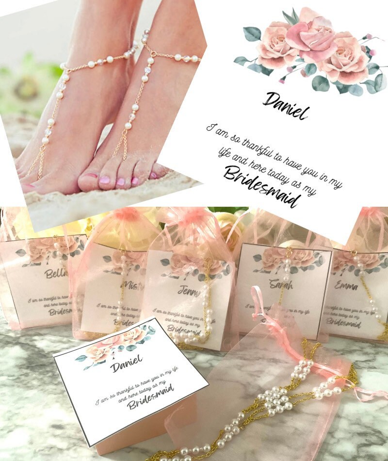 Bridesmaids gift barefoot sandals beach wedding bridesmaids gift with message maid of honor gift for bride mom groom mom