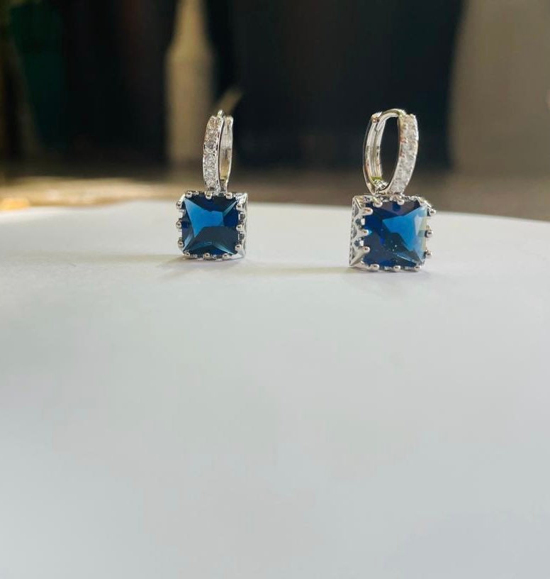 Sapphire blue Drop Earrings Crystal Earrings Bridal drop Earrings for Bridesmaid Formal wear Jewelry Gift For Mom Last minute Gift for wife