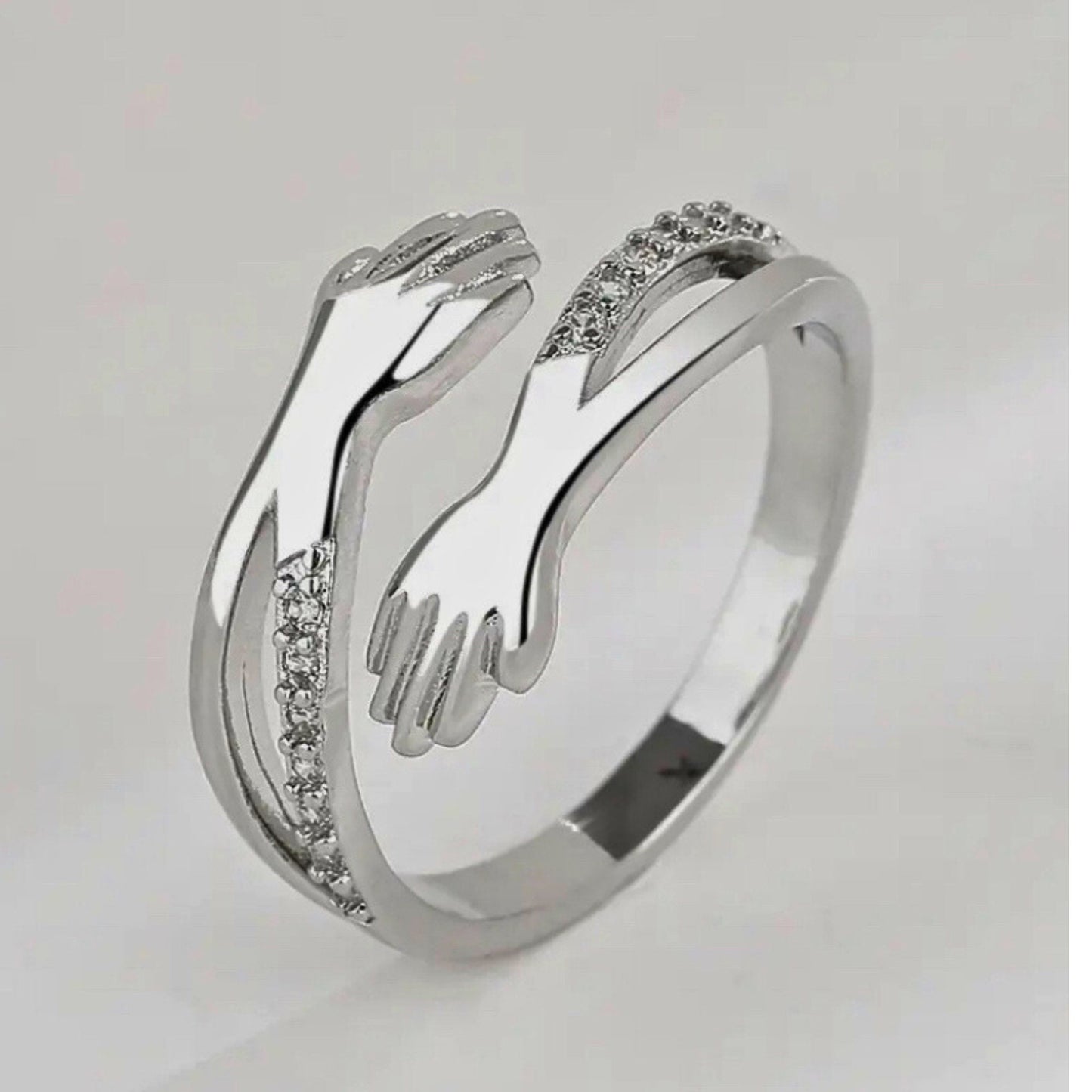 Hug ring sterling silver adjustable fidget ring Promise ring hug heart ring friendship ring promise ring hug ring for mom’s birthday gift