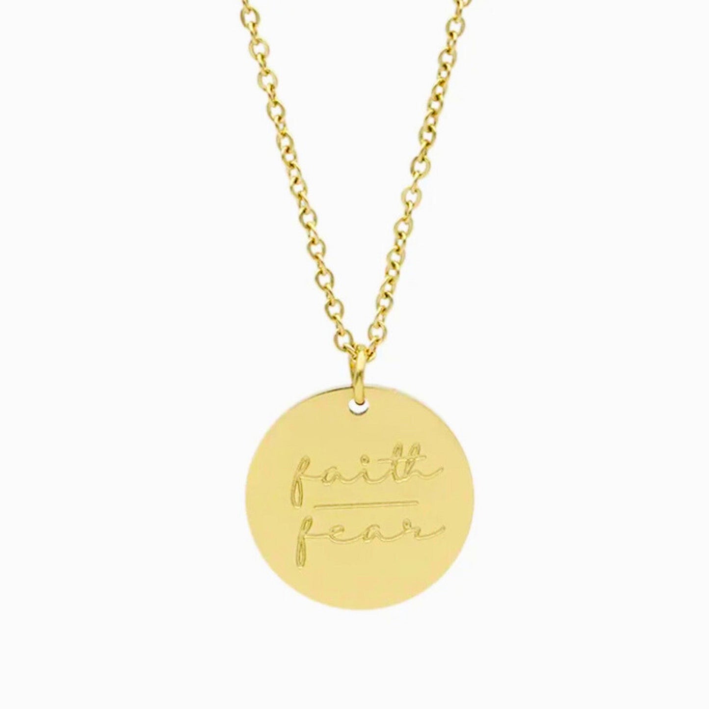 Faith over fear necklace, motivational jewelry,faith necklace,positive quote necklace,meaningful gift
