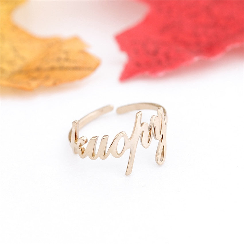 personalized name ring for women