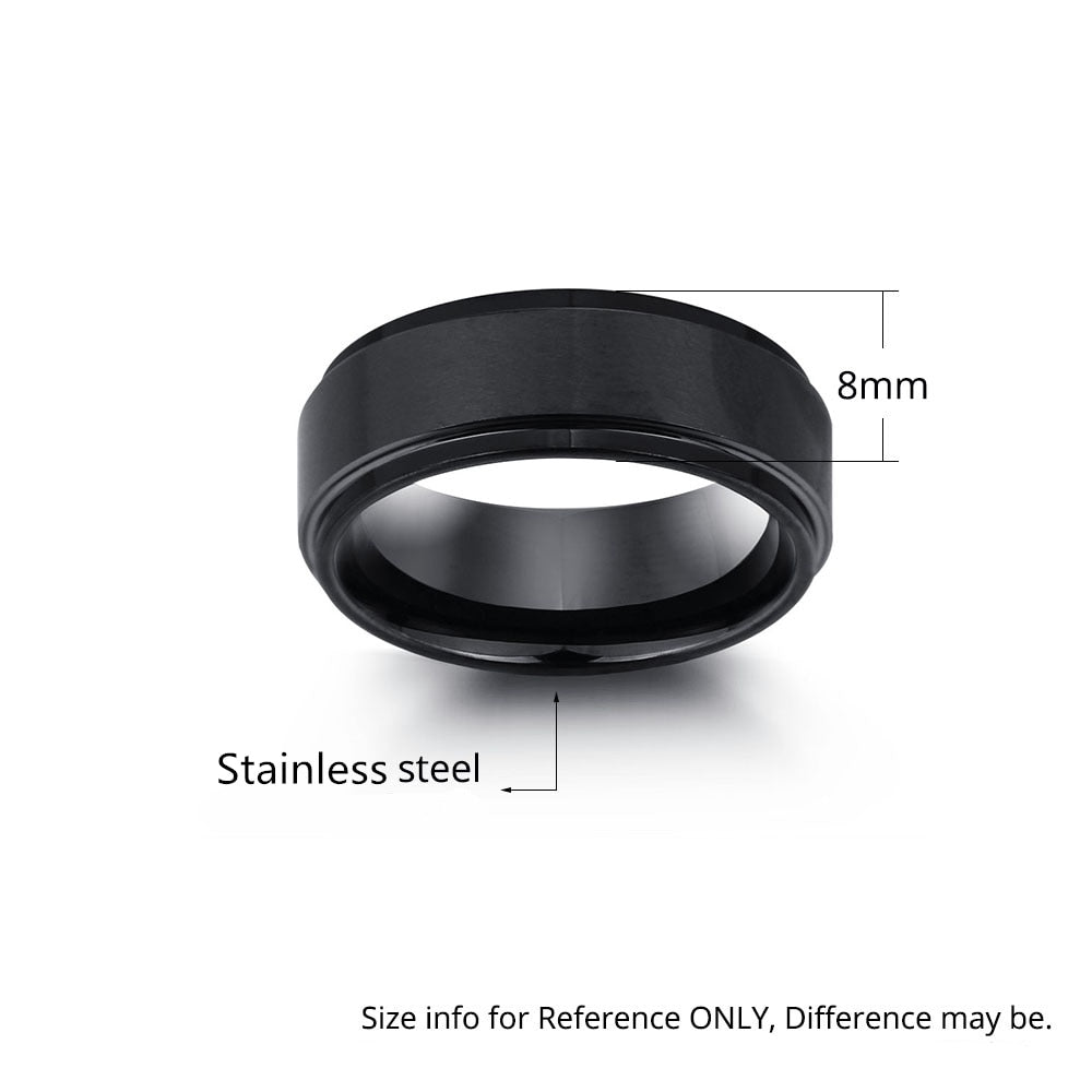 Matte black band for Men -Tantalum ring for men with inside engraving