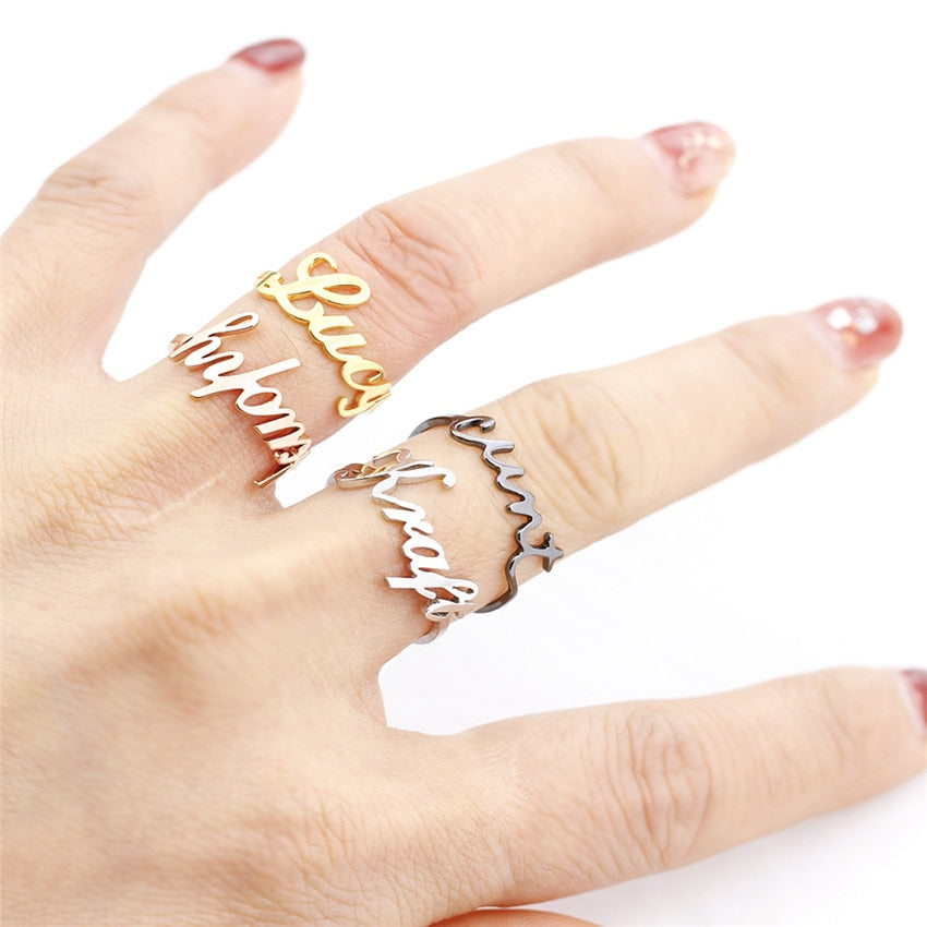 personalized name ring for women