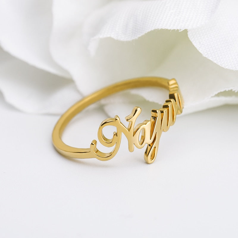 personalized name ring for women