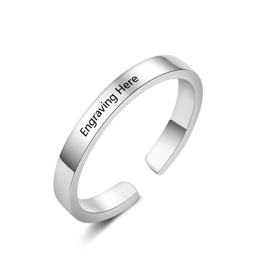 Engravable ring band,stackable personalized ring