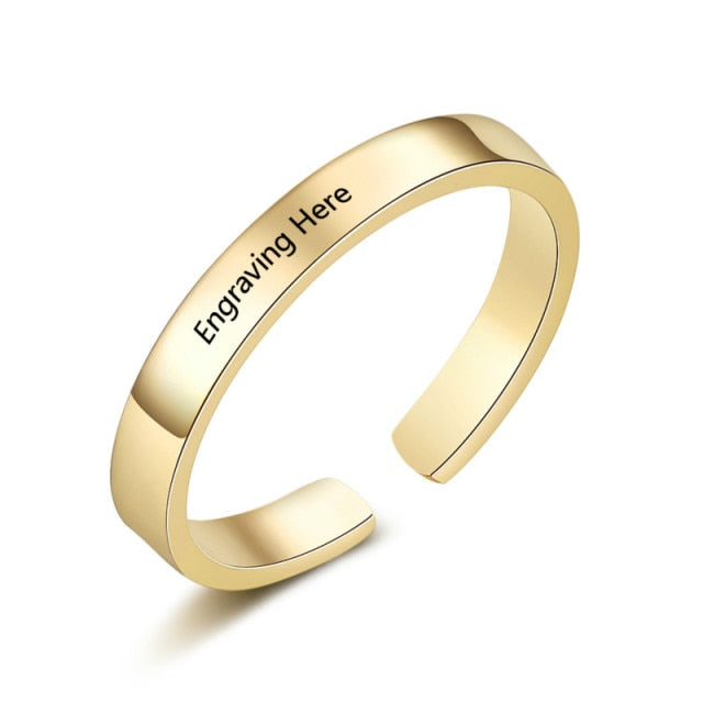 Engravable ring band,stackable personalized ring