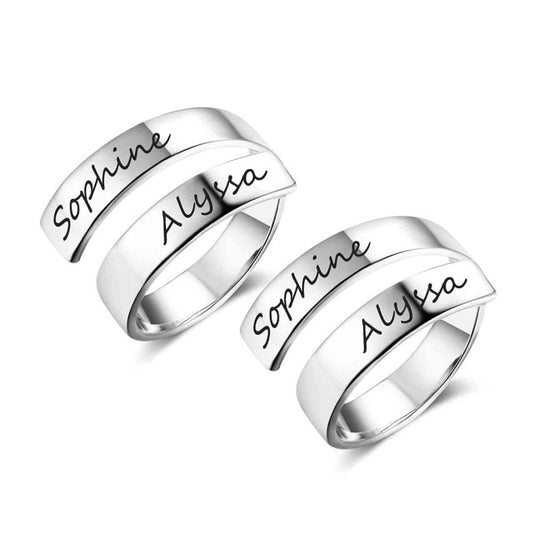 Double name spiral ring