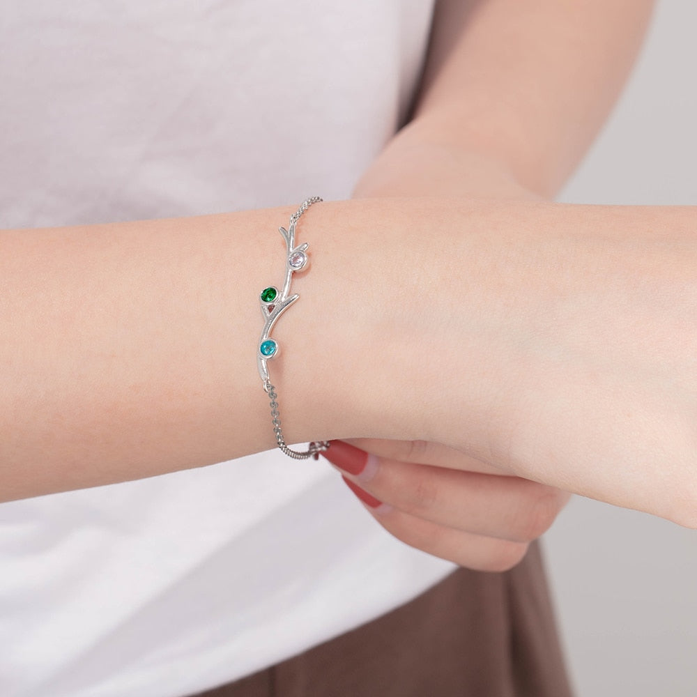 Personalized bracelet with birthstones-custom bracelet with birthstone -3 birthstone bracelet