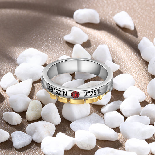 Personalized couple name ring with I love you